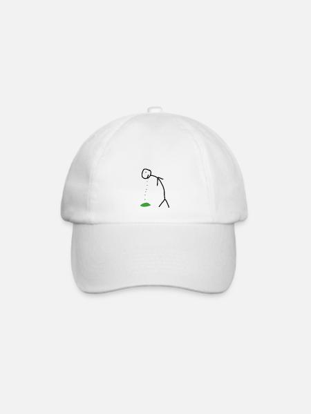 Kotzendes Strichmännchen - Baseballkappe - Weiß/Weiß