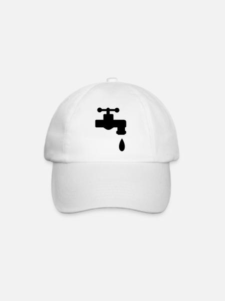 Wasserhahn Wasser Geschenk - Baseballkappe - Weiß/Weiß