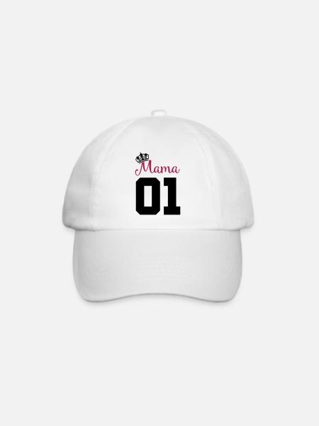 mama 01 - Baseballkappe - Weiß/Weiß