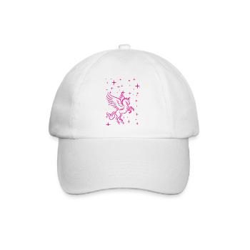 Pegasus in pink - Baseballkappe - Weiß/Weiß - Vorne