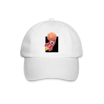 Space Cat - Baseballkappe - Weiß/Weiß - Vorne