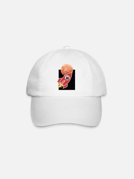 Space Cat - Baseballkappe - Weiß/Weiß