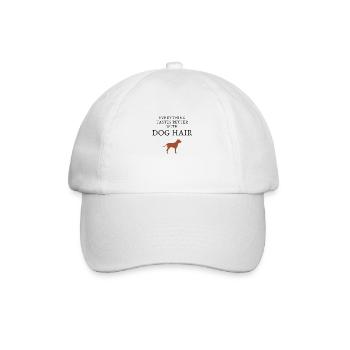 hund, hunde, sprüche, hunde sprüche, hundehaar - Baseballkappe - Weiß/Weiß - Vorne