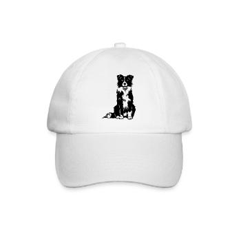 Border Collie - Baseballkappe - Weiß/Weiß - Vorne