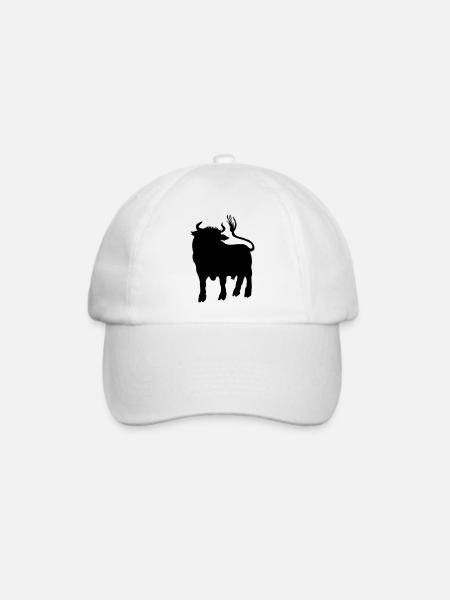 Stierschattenbild, Logofarm oder Metzger - Baseballkappe - Weiß/Weiß