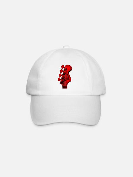 Bass Red - Baseballkappe - Weiß/Weiß