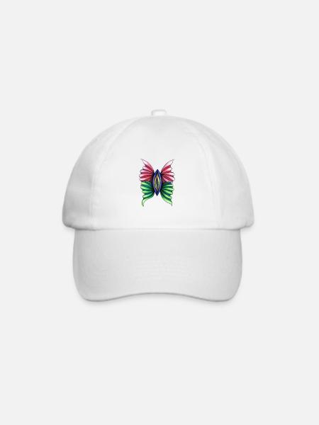 Butterfly Vulva - Baseballkappe - Weiß/Weiß