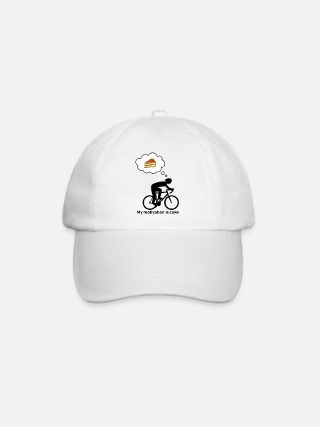 My motivation is cake - Baseballkappe - Weiß/Weiß