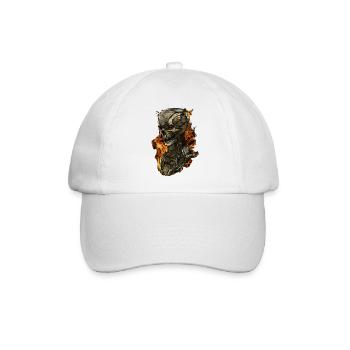 Skull cyborg - Baseballkappe - Weiß/Weiß - Vorne