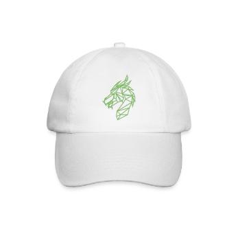 Drachengrünes Geo - Baseballkappe - Weiß/Weiß - Vorne