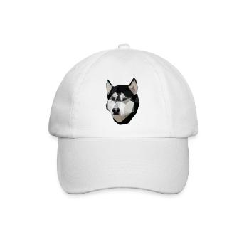 Low Polly Husky - Baseballkappe - Weiß/Weiß - Vorne