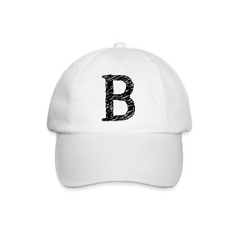B - Baseballkappe - Weiß/Weiß - Vorne