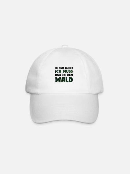 Ich muss nur in den Wald Forst Natur - Baseballkappe - Weiß/Weiß