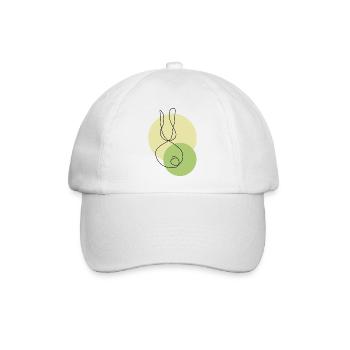 Hase lineart - Baseballkappe - Weiß/Weiß - Vorne
