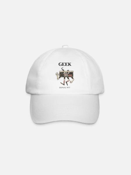 GEEK - Baseballkappe - Weiß/Weiß