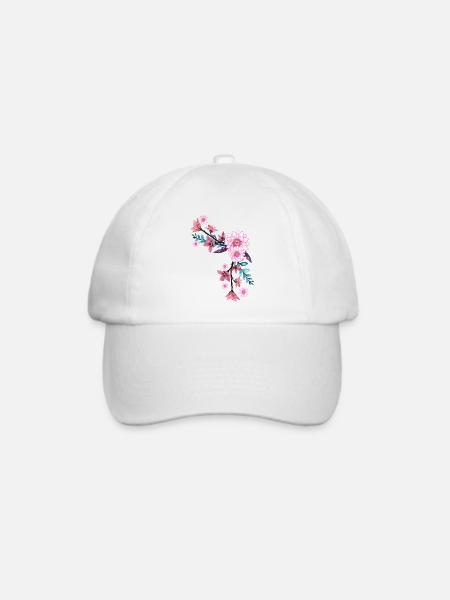 Blumen - Baseballkappe - Weiß/Weiß