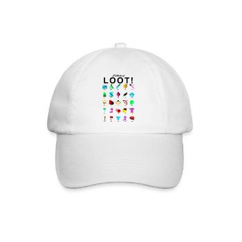 8bit Pixel Sammlung von Loot Beute Gamer Nerd - Baseballkappe - Weiß/Weiß - Vorne