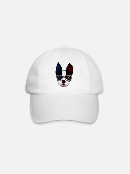 Boston Terrier - Baseballkappe - Weiß/Weiß