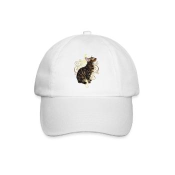 Bengalkatze - Baseballkappe - Weiß/Weiß - Vorne