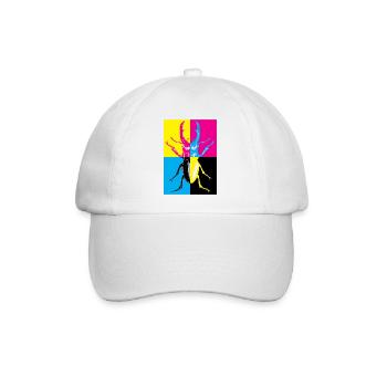 Estilo Pop Art con Escarabajo de Colores - Baseballkappe - Weiß/Weiß - Vorne