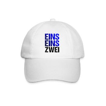 EINS EINS ZWEI Blaulicht Notruf - Baseballkappe - Weiß/Weiß - Vorne