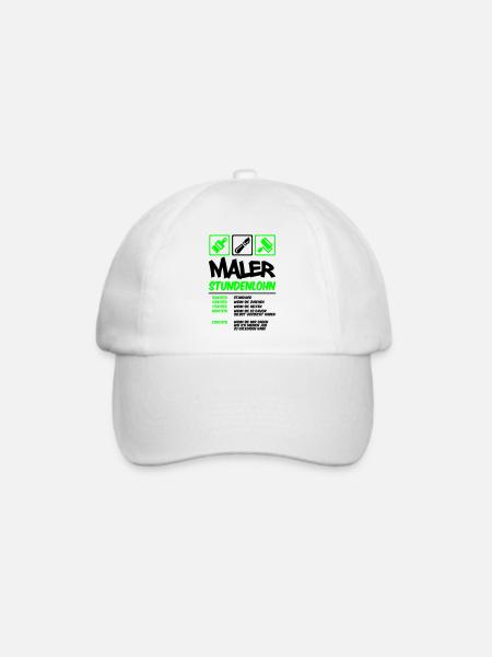 Farbe änderbar | Maler Stundenlohn - Baseballkappe - Weiß/Weiß