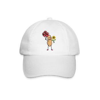 Erdnuss Peace Sonnenblume Friedensbewegung Frieden - Baseballkappe - Weiß/Weiß - Vorne