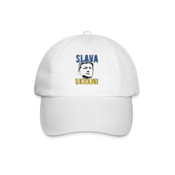 Slava Ukraini zelesnky - Baseballkappe - Weiß/Weiß - Vorne
