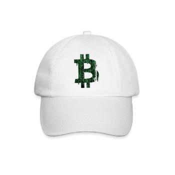 Bitcoin Matrix - Baseballkappe - Weiß/Weiß - Vorne