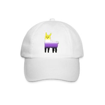 Lama Nicht-binär - Baseballkappe - Weiß/Weiß - Vorne