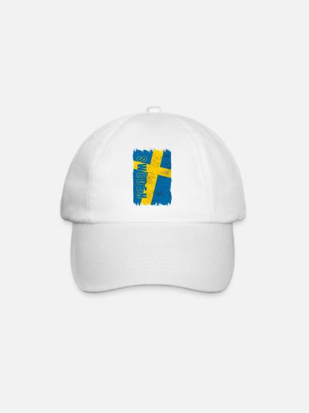 Schweden Flagge - Baseballkappe - Weiß/Weiß