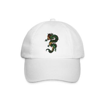 Drache - bestes mythisches Tier - Baseballkappe - Weiß/Weiß - Vorne