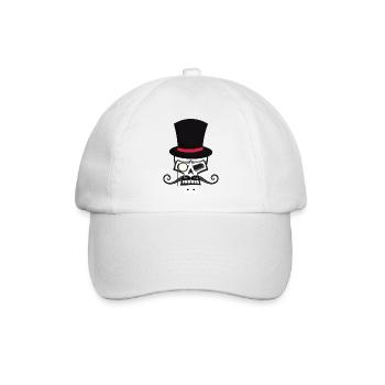Skullheadwith beard and hat - Baseballkappe - Weiß/Weiß - Vorne