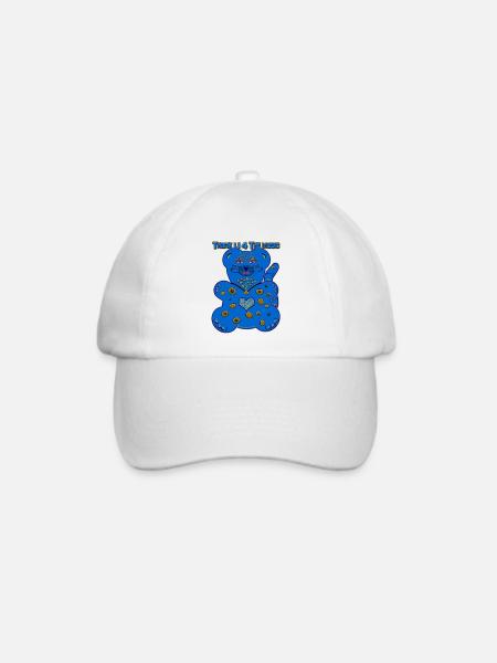 Thank U 4 the music * bear-cat in blue - Baseballkappe - Weiß/Weiß