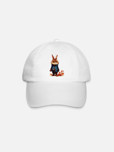 Kaninchen - Baseballkappe - Weiß/Weiß