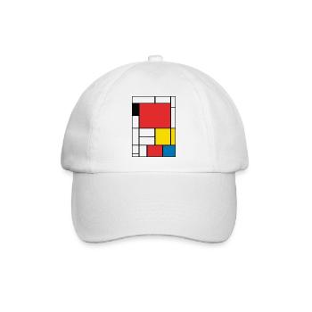 Abstrakte Malerei - Baseballkappe - Weiß/Weiß - Vorne