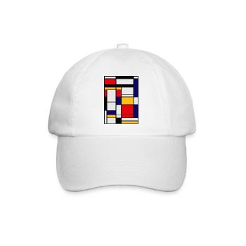 Abstrakte Malerei - Baseballkappe - Weiß/Weiß - Vorne