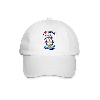 Seevogel Cool Herz PinguinTier Statement - Baseballkappe - Weiß/Weiß - Vorne