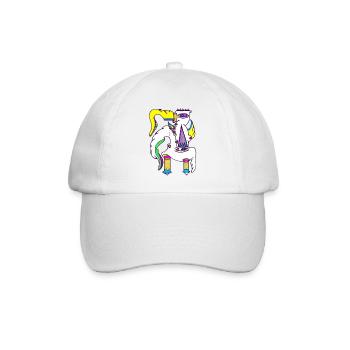 Einhorn Gockel - Baseballkappe - Weiß/Weiß - Vorne