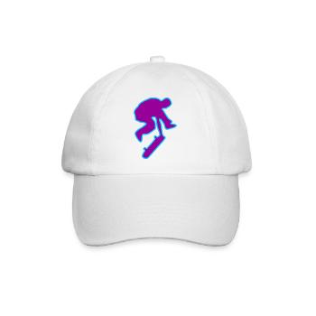 Skateboard Skater Skateboarder Skate - Baseballkappe - Weiß/Weiß - Vorne
