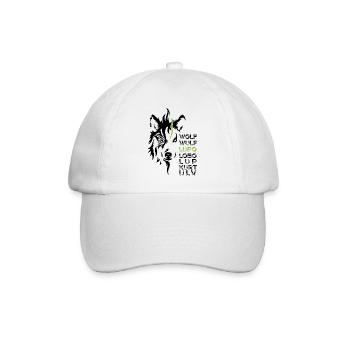 GOWILD Wolf - allover Design - schwarz-grün - Baseballkappe - Weiß/Weiß - Vorne