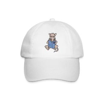 Leseratte - Baseballkappe - Weiß/Weiß - Vorne