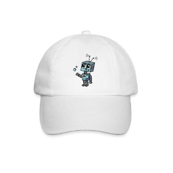 Humanoider Roboter Junge Kind aus der Zukunft - Baseballkappe - Weiß/Weiß - Vorne