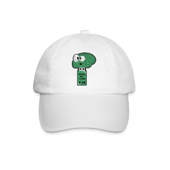 Gehirn USB Stick - Baseballkappe - Weiß/Weiß - Vorne
