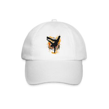 Breakdance - Breakdancer - Breakdancing - Bboy - Baseballkappe - Weiß/Weiß - Vorne