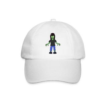 Zombie Mädchen mit braunen Haaren - Baseballkappe - Weiß/Weiß - Vorne