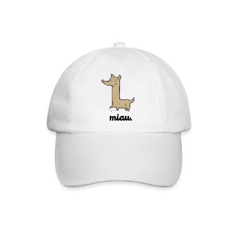 Lustiger Hund | Miau Hunde Design | Geschenkidee - Baseballkappe - Weiß/Weiß - Vorne