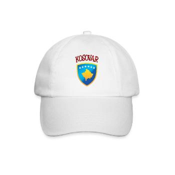 Kosovar, Kosova, Prishtina, Prizreni, Shqipnija - Baseballkappe - Weiß/Weiß - Vorne