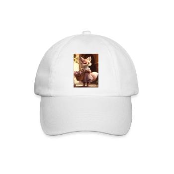 Füchsin mit Blumenkorb Geschenk - Baseballkappe - Weiß/Weiß - Vorne