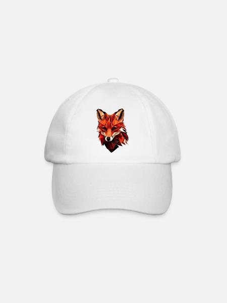 Stilisierter Fuchs, geometrisch - Baseballkappe - Weiß/Weiß